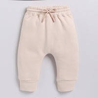 Load image into Gallery viewer, Buy almond color organic fleece Sweatshirt &amp; jogger set online for your 3-4 years baby - CotandCandyBaby
