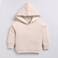 Load image into Gallery viewer, Order almond color organic fleece hoodie &amp; jogger set for your 2-3 years baby - CotandCandyBaby
