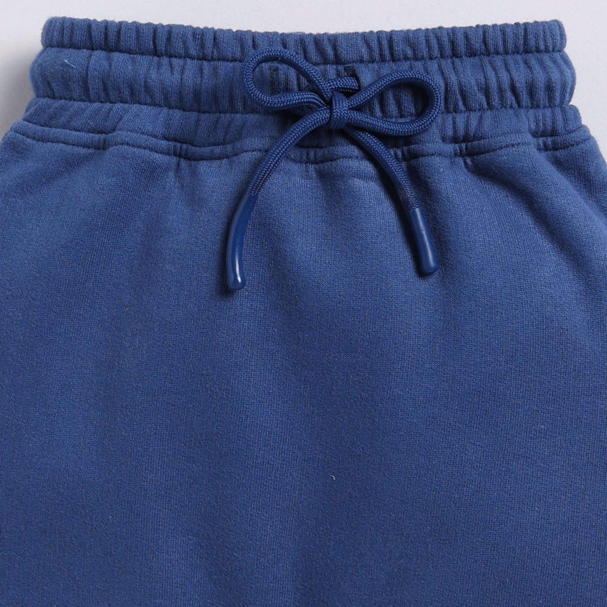 Buy dark blue color organic fleece relaxed jogger online for your 3-4 years baby - CotandCandyBaby