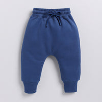 Load image into Gallery viewer, Shop dark blue color organic fleece Sweatshirt &amp; jogger set for your 3 months to 5 years baby - CotandCandyBaby
