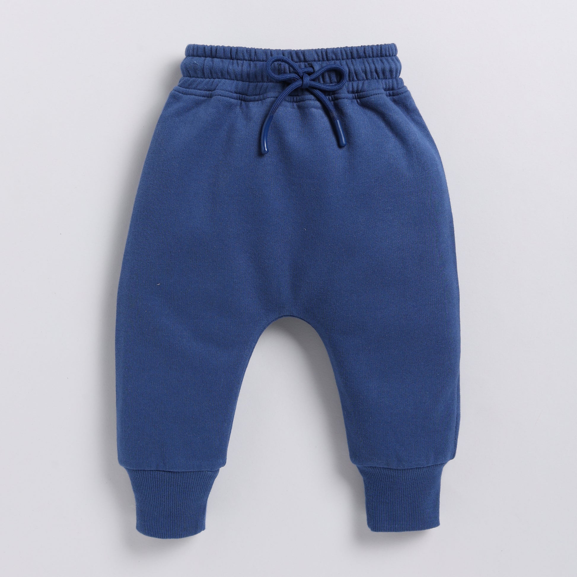 Shop dark blue color organic fleece hoodie & jogger online set for your 3 months to 5 years baby - CotandCandyBaby