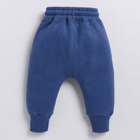 Load image into Gallery viewer, Find dark blue color organic fleece relaxed jogger for your 18-24 months baby - CotandCandyBaby
