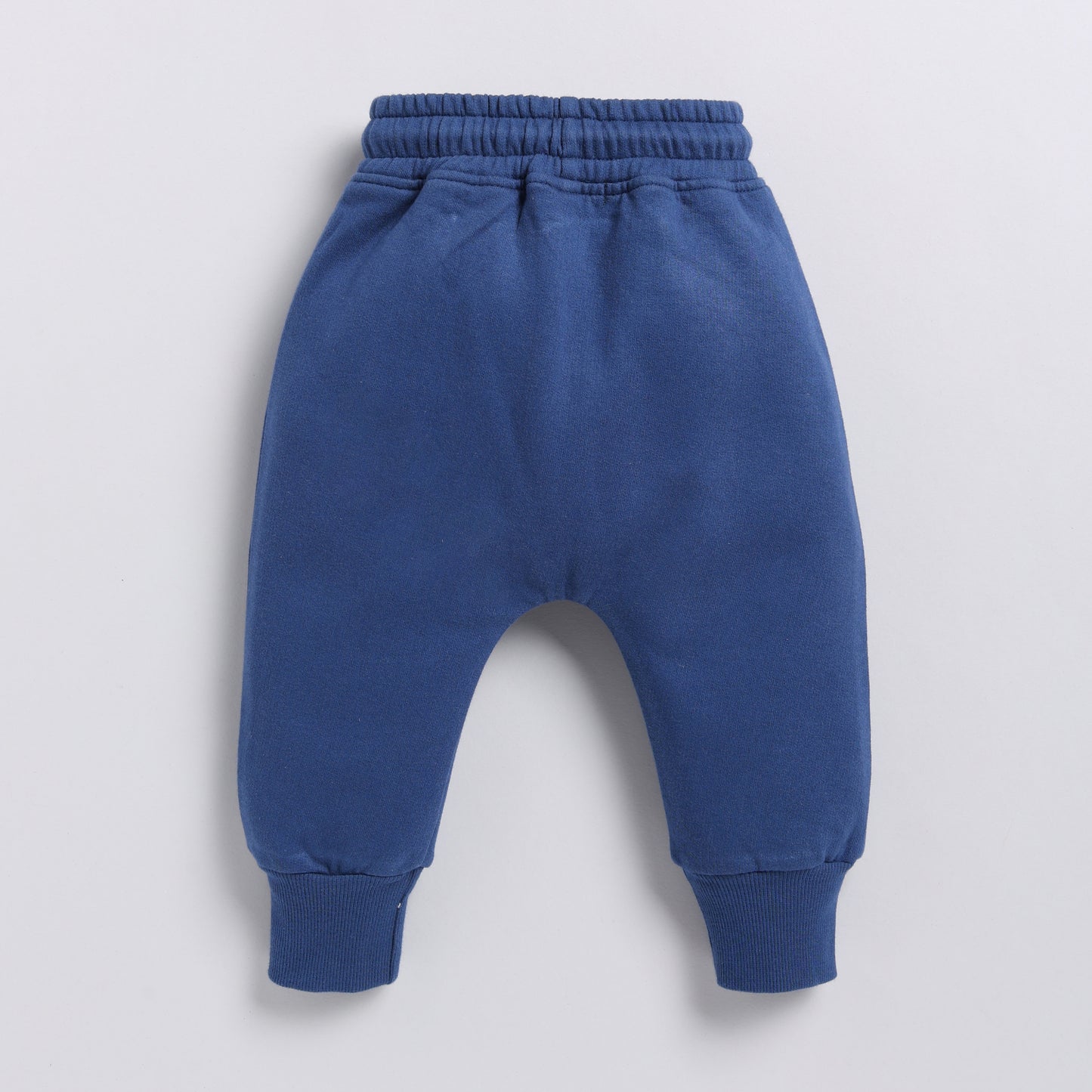 Get dark blue color organic fleece hoodie & jogger online set for your 3 months to 5 years baby - CotandCandyBaby
