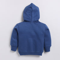 Load image into Gallery viewer, Order dark blue color organic fleece oversized hoodie for your 2-3 years baby - CotandCandyBaby
