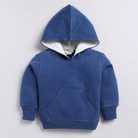 Load image into Gallery viewer, Find dark blue color organic fleece oversized hoodie for your 18-24 months baby - CotandCandyBaby
