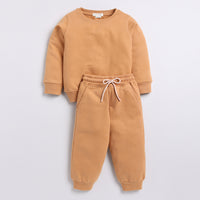 Load image into Gallery viewer, Order biscuit color organic fleece Sweatshirt &amp; jogger set for your 3 months to 5 years baby - CotandCandyBaby
