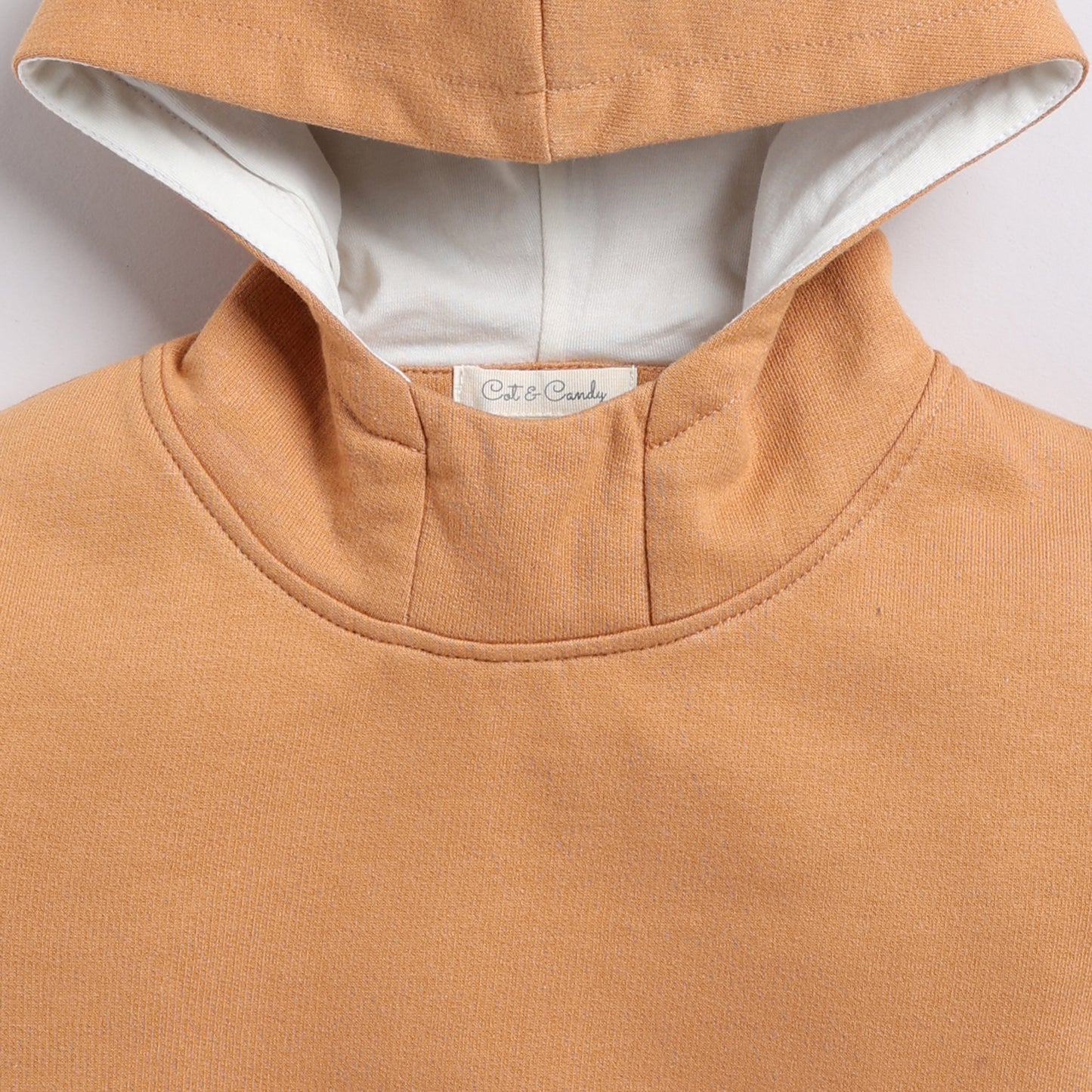 Buy biscuit color organic fleece oversized hoodie for your 3 months to 5 years baby - CotandCandyBaby