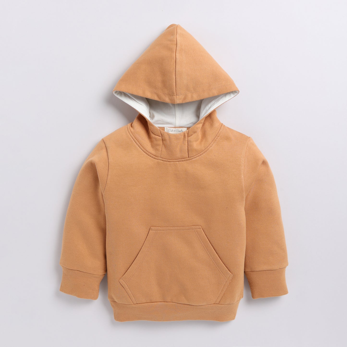 Buy biscuit color organic fleece oversized hoodie online for your 3-4 years baby - CotandCandyBaby
