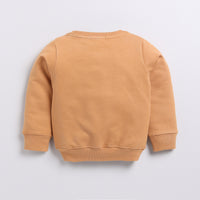 Load image into Gallery viewer, Buy biscuit color organic fleece oversized sweatshirt for your 3 months to 5 years baby - CotandCandyBaby
