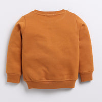 Load image into Gallery viewer, Shop pumpkin spice color organic fleece oversized sweatshirt online for your 4-5 years baby - CotandCandyBaby
