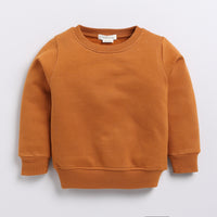 Load image into Gallery viewer, Find pumpkin spice color organic fleece Sweatshirt &amp; jogger set for your 3 months to 5 years baby - CotandCandyBaby
