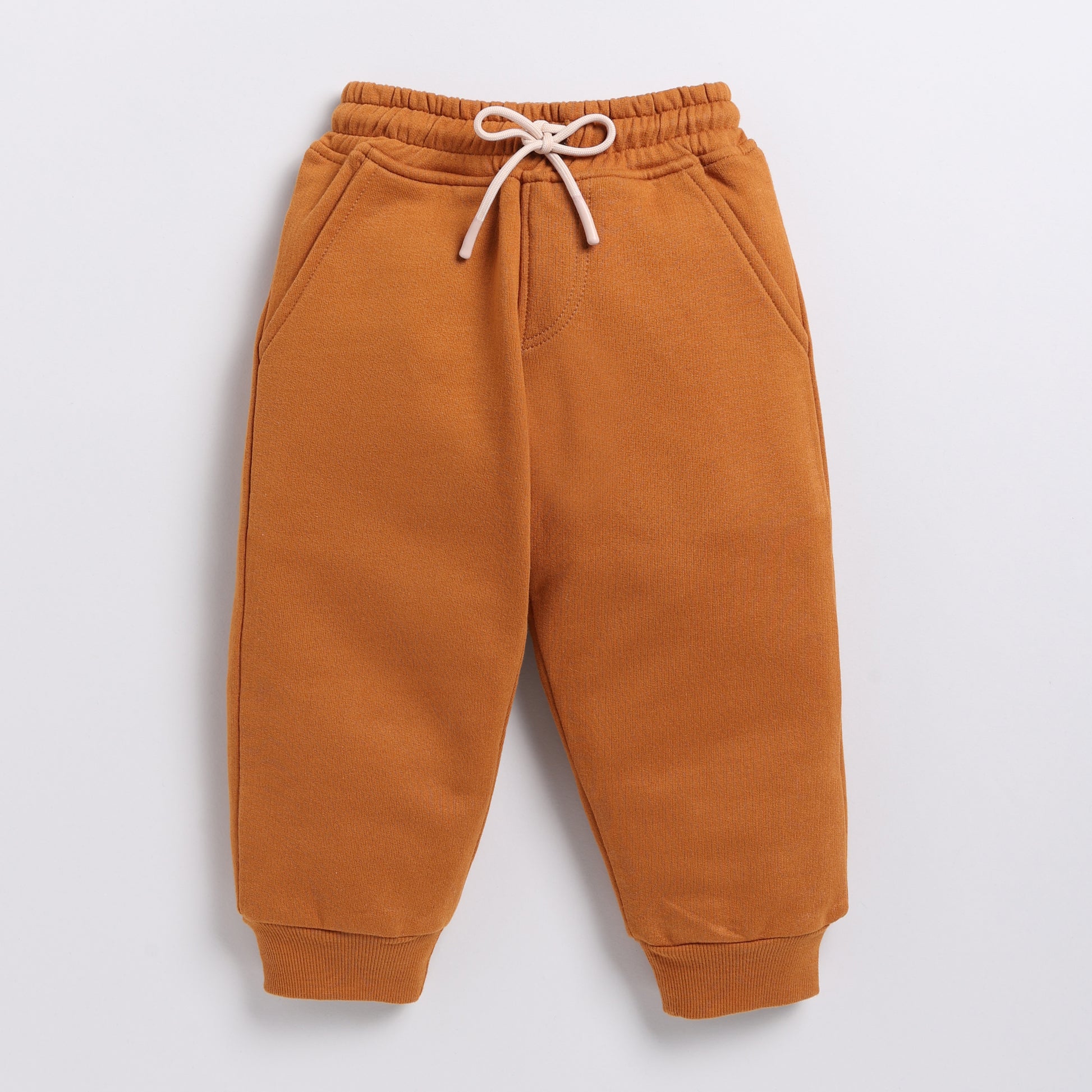 Purchase pumpkin spice color organic fleece hoodie & jogger set for your 3 months to 5 years baby - CotandCandyBaby