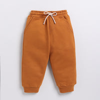 Load image into Gallery viewer, Get pumpkin spice color organic fleece premium Sweatshirt &amp; jogger set online for your 3 months to 5 years baby - CotandCandyBaby
