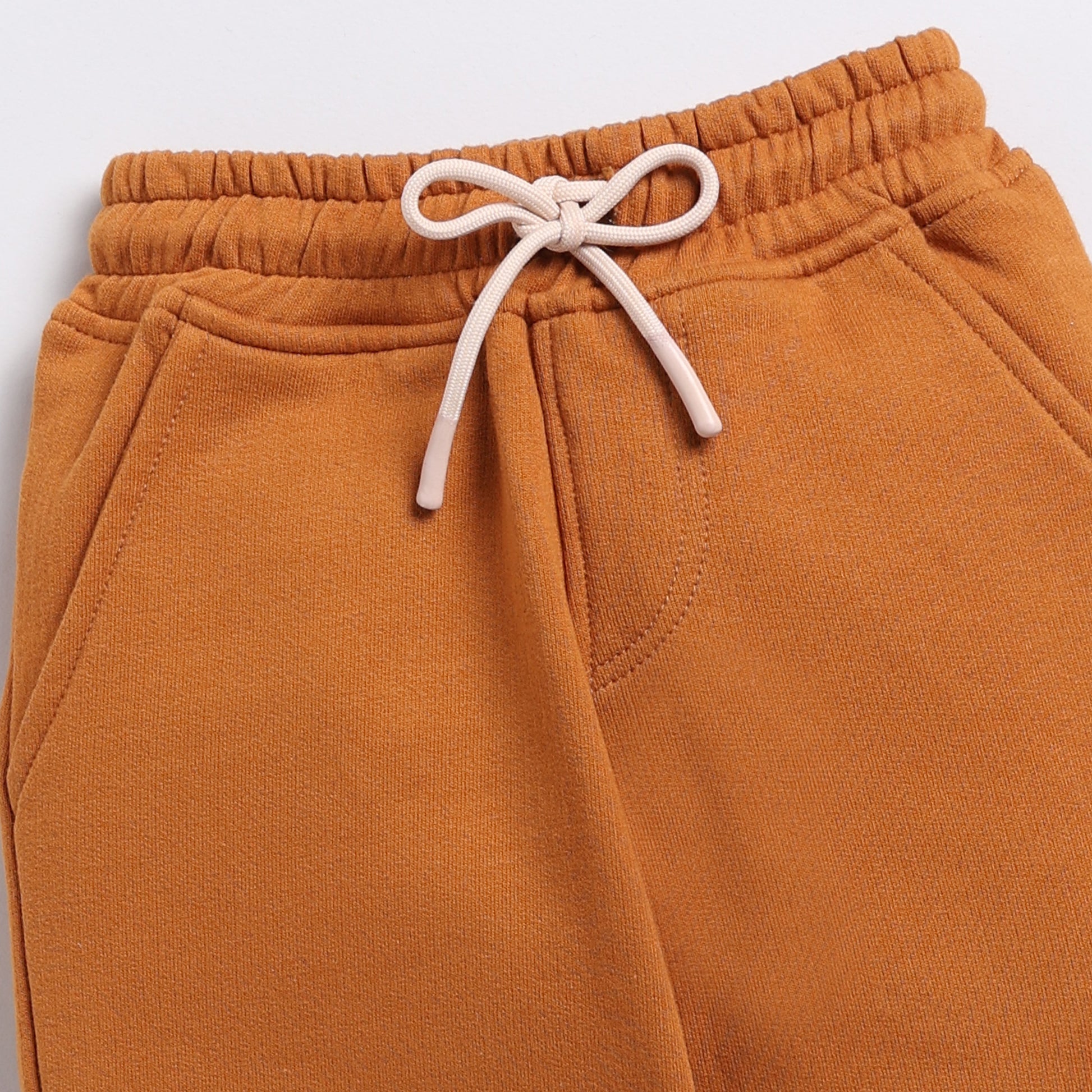Shop pumpkin spice color organic fleece hoodie & jogger set online for your 3 months to 5 years baby - CotandCandyBaby