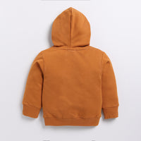 Load image into Gallery viewer, Get pumpkin spice color organic fleece hoodie &amp; jogger set online for your 3 months to 5 years baby - CotandCandyBaby
