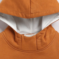 Load image into Gallery viewer, Buy pumpkin spice color organic fleece oversized hoodie for your 3 months to 5 years baby - CotandCandyBaby
