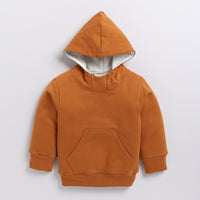 Load image into Gallery viewer, Find pumpkin spice color organic fleece hoodie &amp; jogger set online for your 3 months to 5 years baby - CotandCandyBaby
