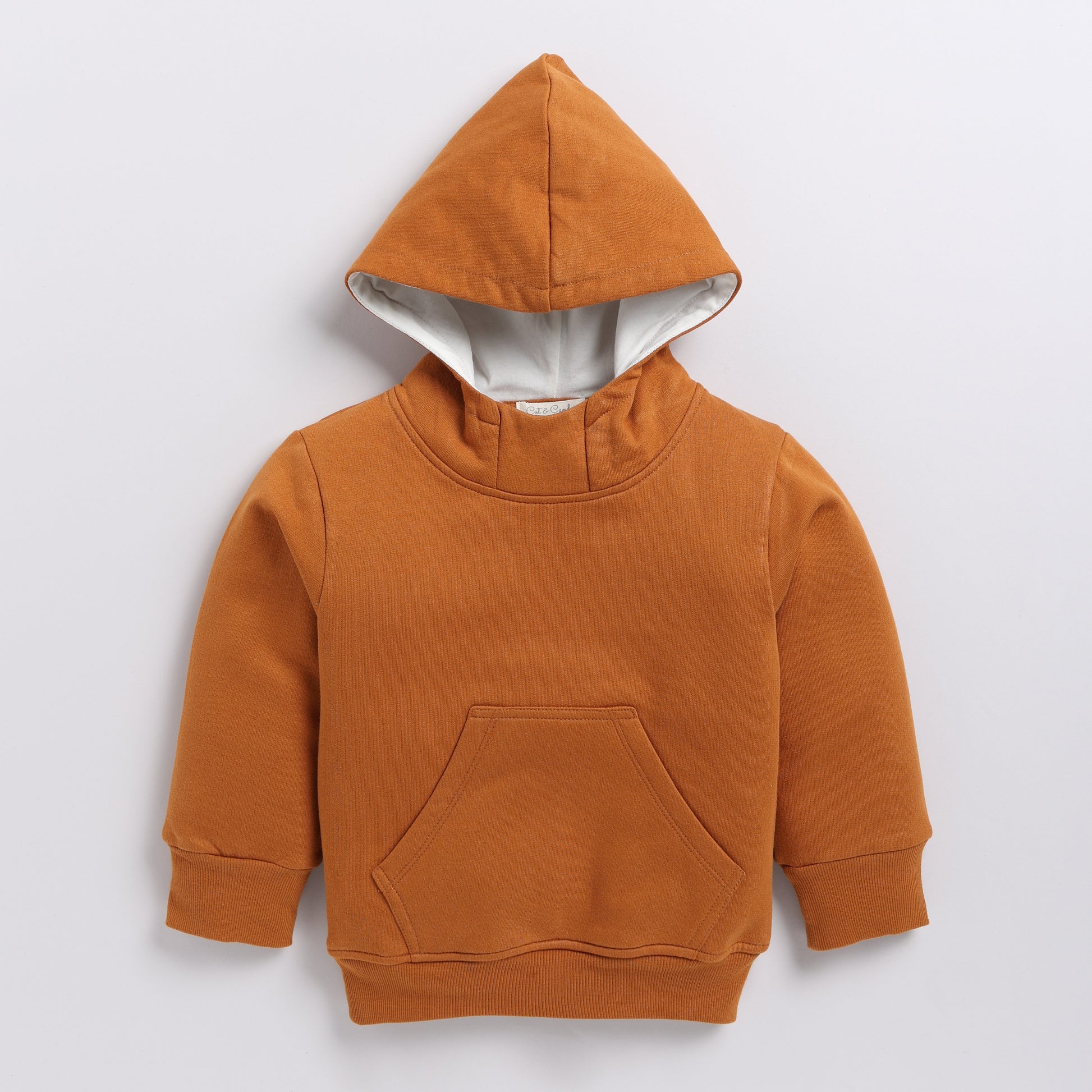 Buy pumpkin spice color organic fleece oversized hoodie online for your 3-4 years baby - CotandCandyBaby