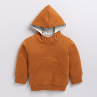 Load image into Gallery viewer, Buy pumpkin spice color organic fleece oversized hoodie online for your 3-4 years baby - CotandCandyBaby
