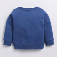 Load image into Gallery viewer, Shop dark blue color organic fleece oversized sweatshirt online for your 4-5 years baby - CotandCandyBaby
