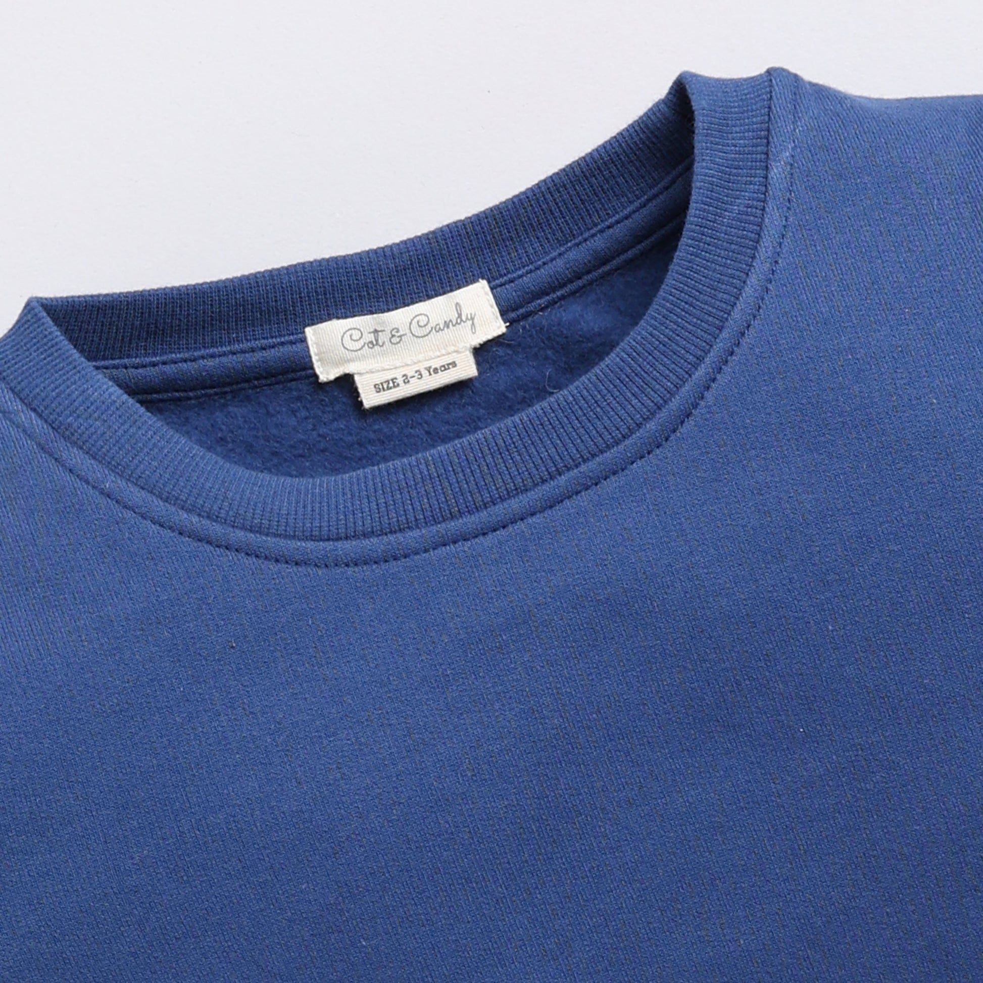 Buy dark blue color organic fleece oversized sweatshirt online for your 3-6 months baby - CotandCandyBaby