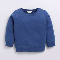 Load image into Gallery viewer, Buy dark blue color organic fleece oversized sweatshirt online for your 3-4 years baby - CotandCandyBaby
