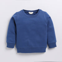 Load image into Gallery viewer, Find dark blue color organic fleece Sweatshirt &amp; jogger set for your 3 months to 5 years baby - CotandCandyBaby
