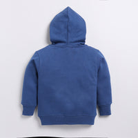 Load image into Gallery viewer, Best dark blue color organic fleece hoodie &amp; jogger online set for your 3 months to 5 years baby - CotandCandyBaby
