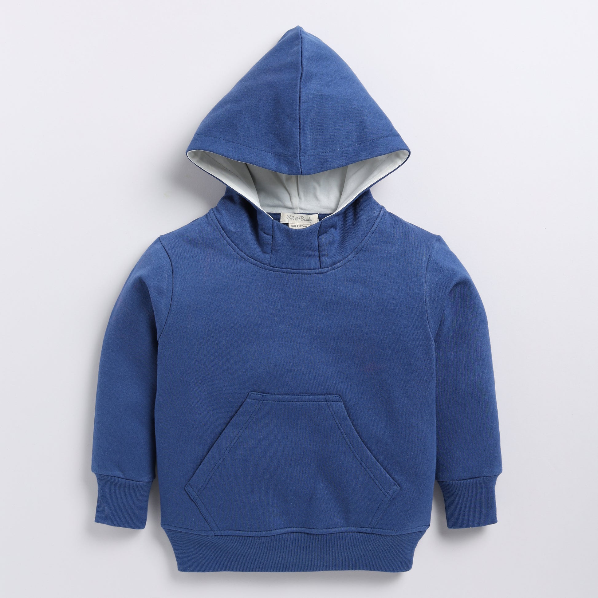 Shop dark blue color organic fleece oversized hoodie online for your 4-5 years baby - CotandCandyBaby