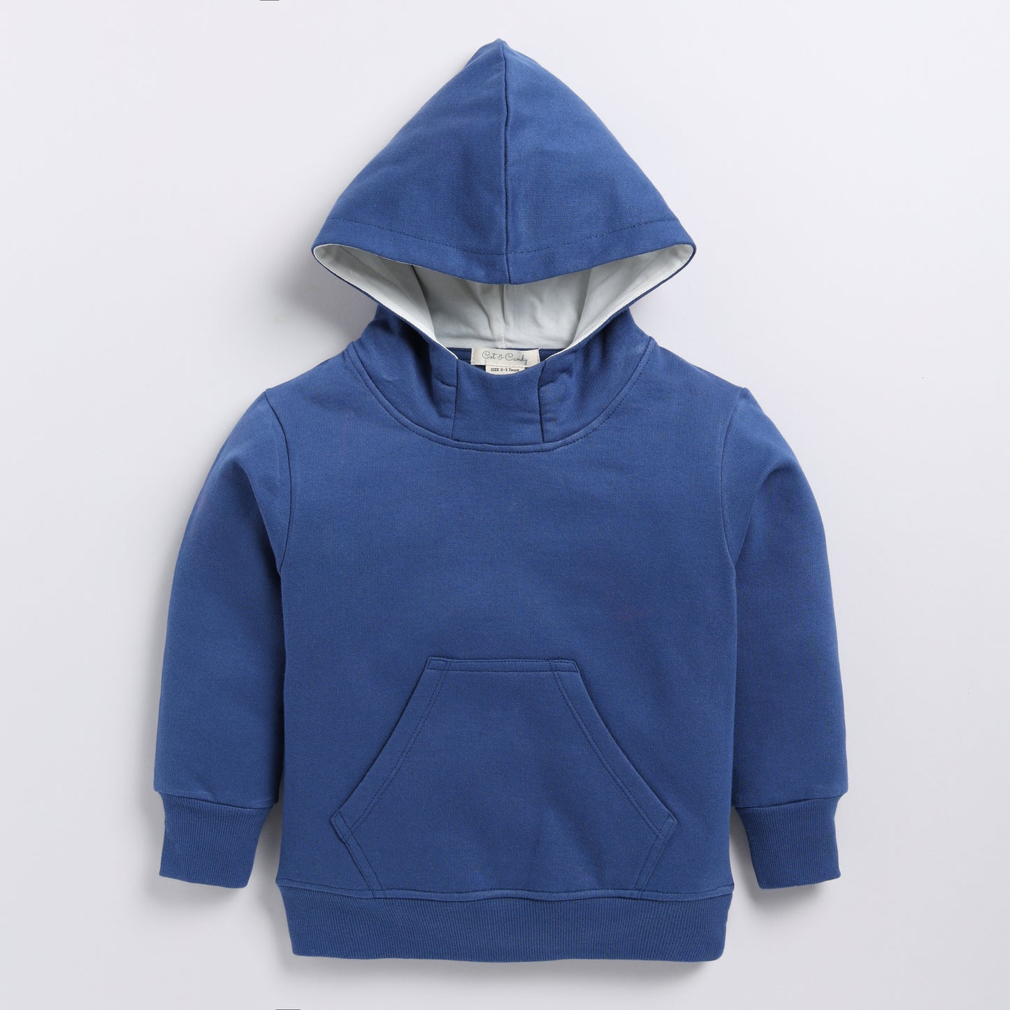 Find dark blue color organic fleece hoodie & jogger online set for your 3 months to 5 years baby - CotandCandyBaby