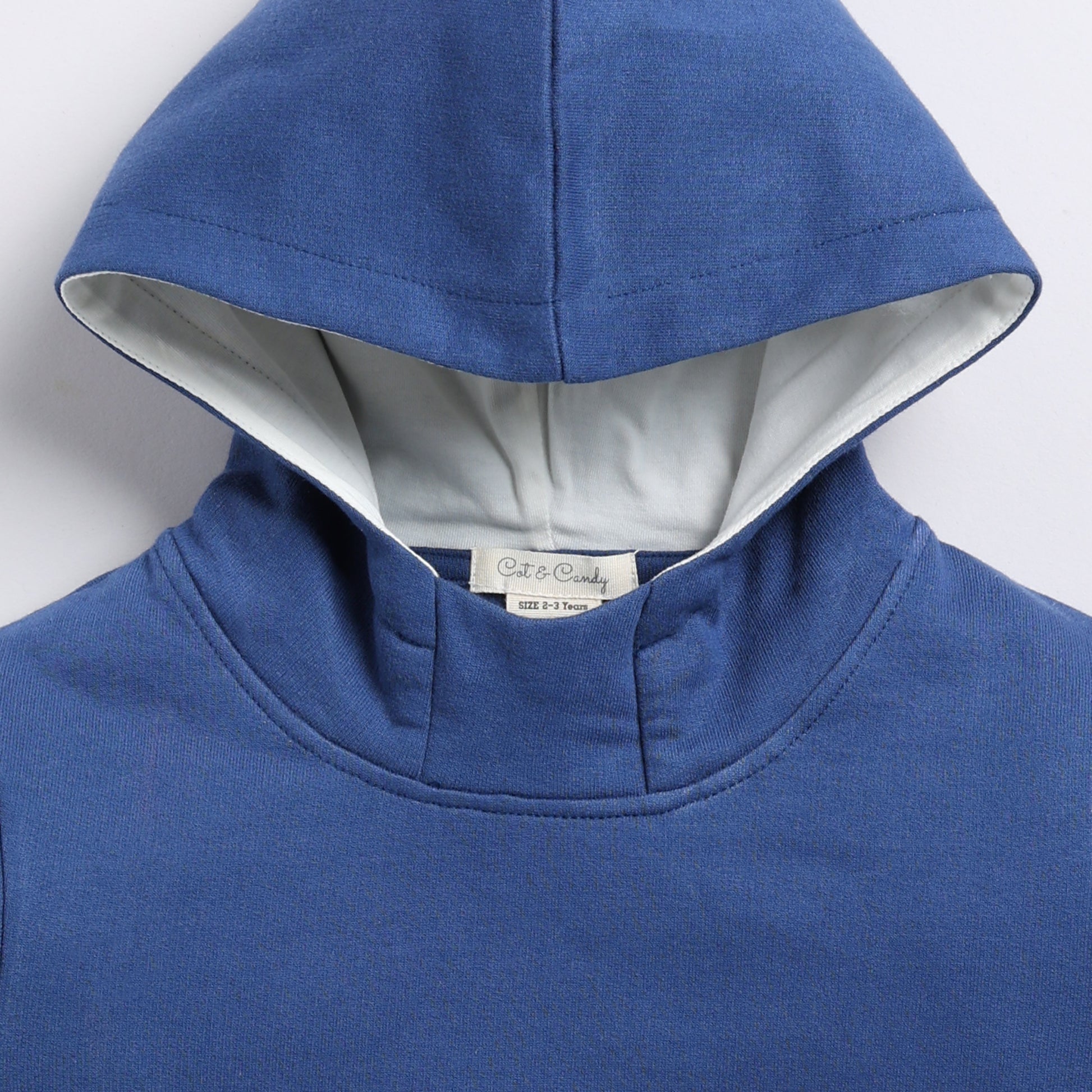 top dark blue color organic fleece hoodie & jogger online set for your 3 months to 5 years baby - CotandCandyBaby