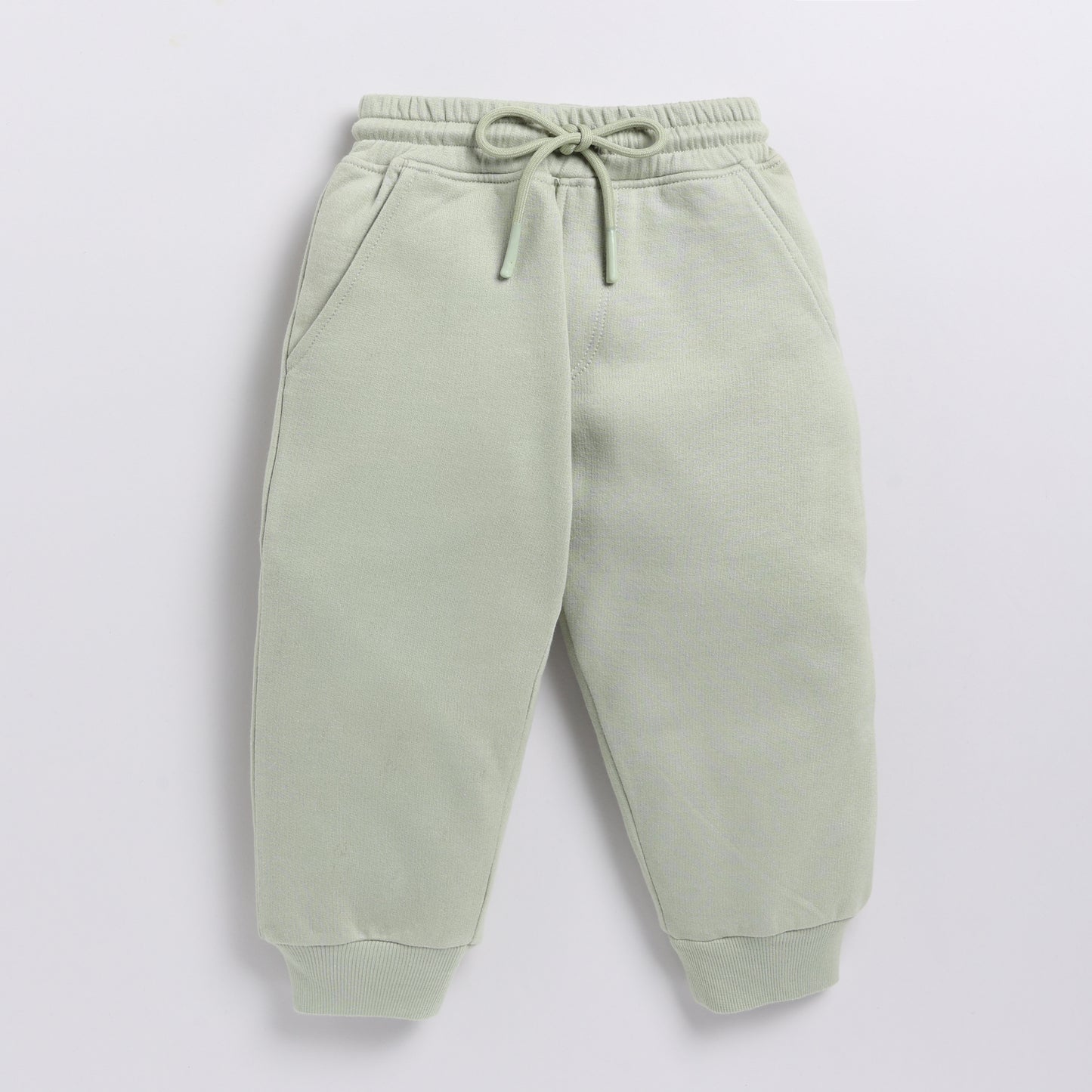 Get tea color organic fleece relaxed jogger for your 12-18 months baby - CotandCandyBaby
