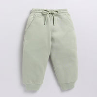 Load image into Gallery viewer, Get tea color organic fleece relaxed jogger for your 12-18 months baby - CotandCandyBaby
