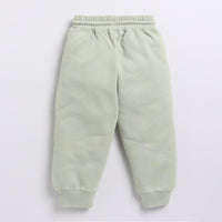 Load image into Gallery viewer, Find tea color organic fleece relaxed jogger for your 18-24 months baby - CotandCandyBaby
