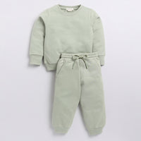 Load image into Gallery viewer, Get tea color organic fleece Sweatshirt &amp; jogger set for your 3 months to 5 years baby - CotandCandyBaby
