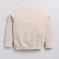 Load image into Gallery viewer, Shop almond peach color organic fleece oversized sweatshirt online for your 4-5 years baby - CotandCandyBaby
