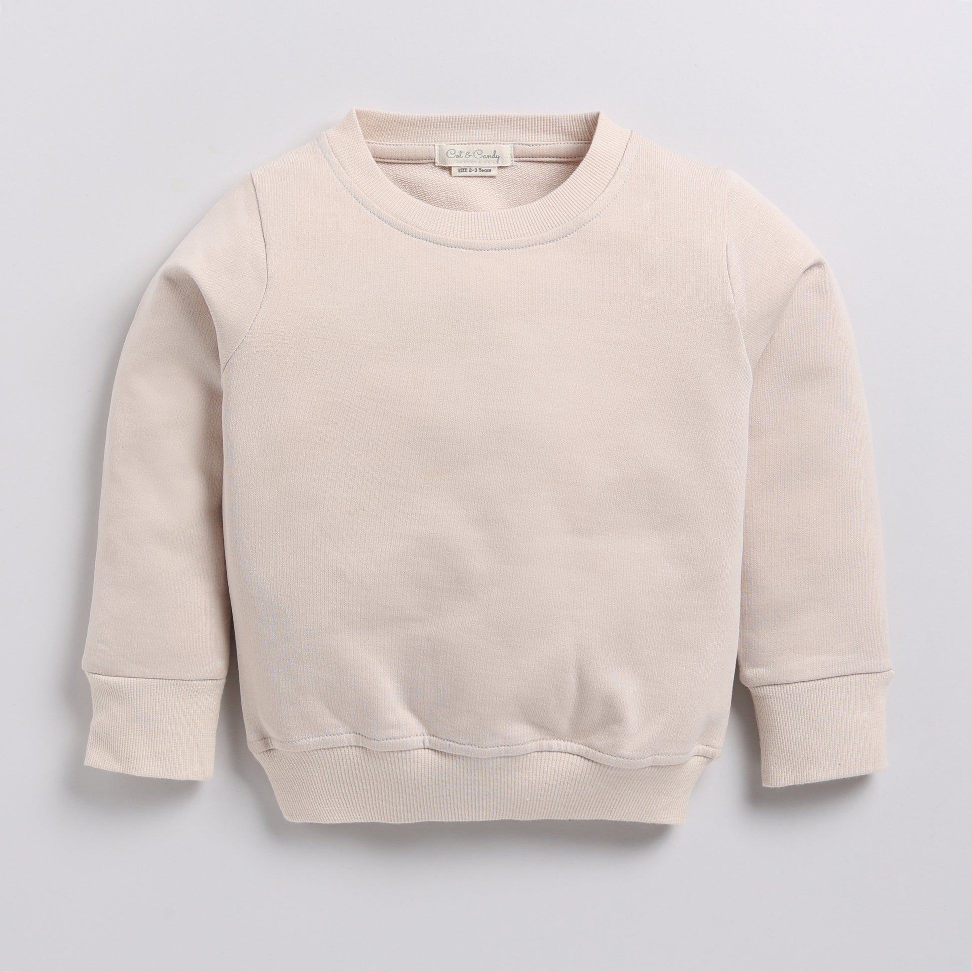 Order almond color organic fleece Sweatshirt & jogger set online for your 3 months to 5 years baby - CotandCandyBaby
