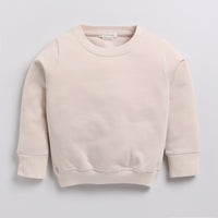 Load image into Gallery viewer, Buy almond peach color organic fleece oversized sweatshirt online for your 3-4 years baby - CotandCandyBaby
