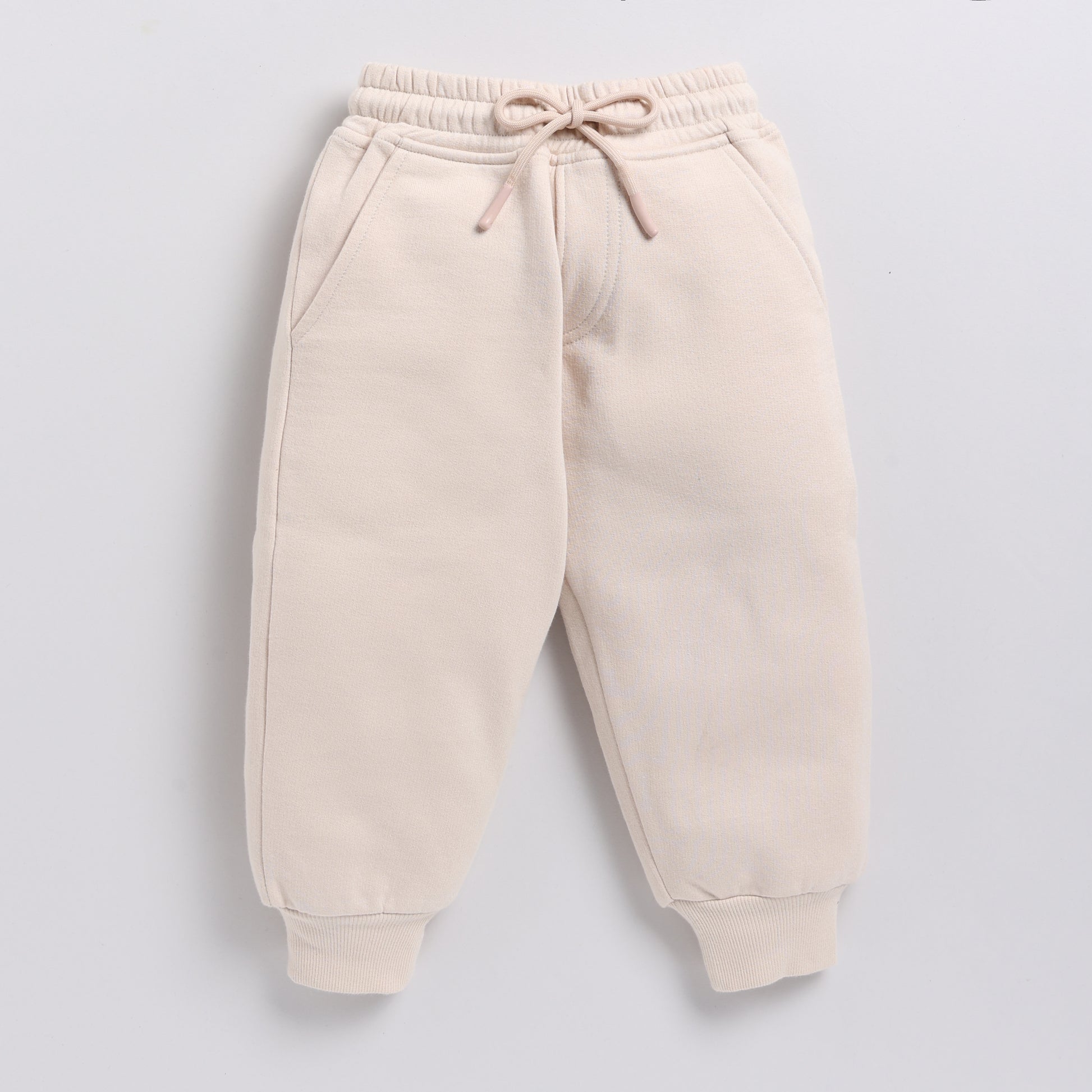 Order almond color organic fleece Sweatshirt & jogger set for your 3 months to 5 years baby - CotandCandyBaby