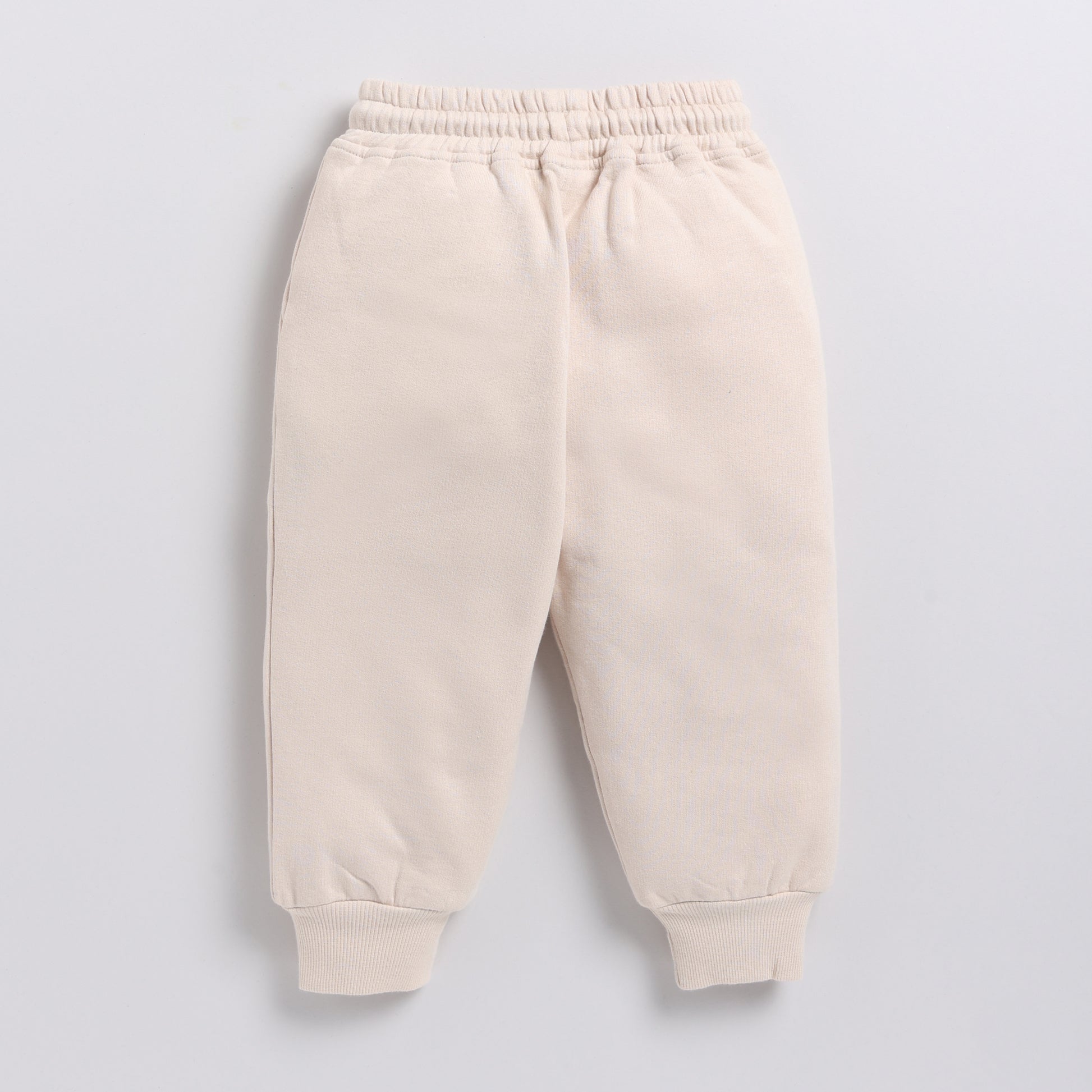 Shop almond peach color organic fleece relaxed jogger online for your 4-5 years baby - CotandCandyBaby