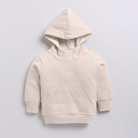 Load image into Gallery viewer, Buy almond peach color organic fleece oversized hoodie online for your 3-4 years baby - CotandCandyBaby
