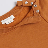 Load image into Gallery viewer, Find pumpkin spice color organic fleece oversized sweatshirt for your 18-24 months baby - CotandCandyBaby
