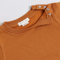 Load image into Gallery viewer, Buy pumpkin spice color organic fleece Sweatshirt &amp; jogger set online for your 3-4 years baby - CotandCandyBaby
