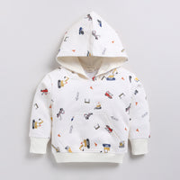 Load image into Gallery viewer, Shop Construction Organic Fleece Over Size Hoodie for your 6-12 months baby - CotandCandyBaby
