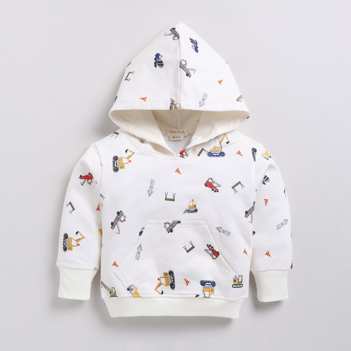 Shop Construction Organic Fleece Over Size Hoodie for your 6-12 months baby - CotandCandyBaby