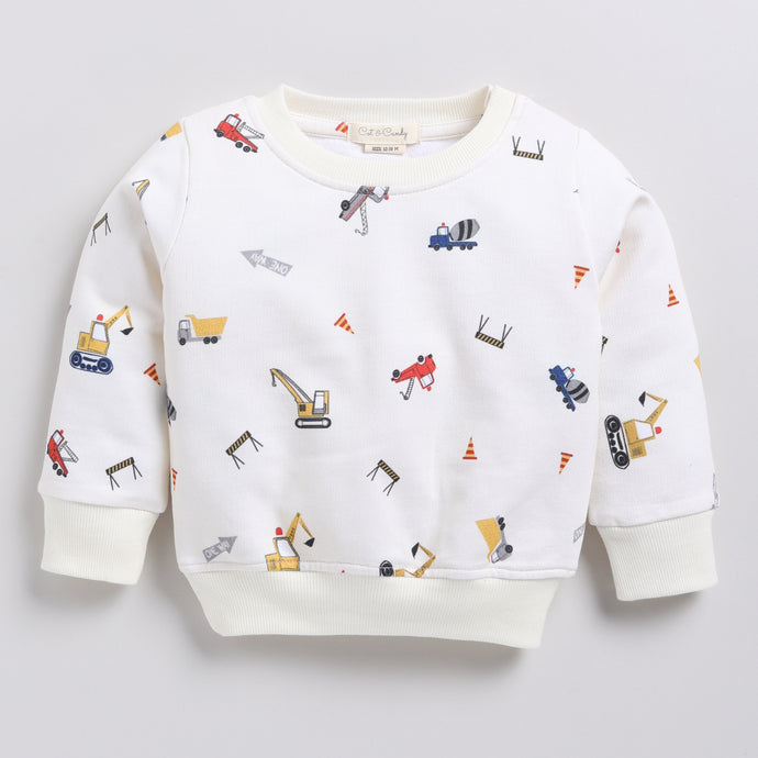 Shop Construction Organic Fleece Over Size Sweatshirt for your 6-12 months baby - CotandCandyBaby