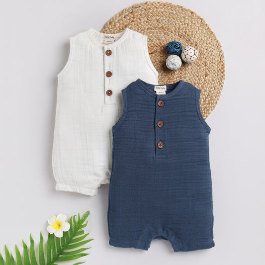 Muslin Half Romper - Pack Of 2