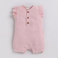 Load image into Gallery viewer, Muslin Half Romper - Blush Pink
