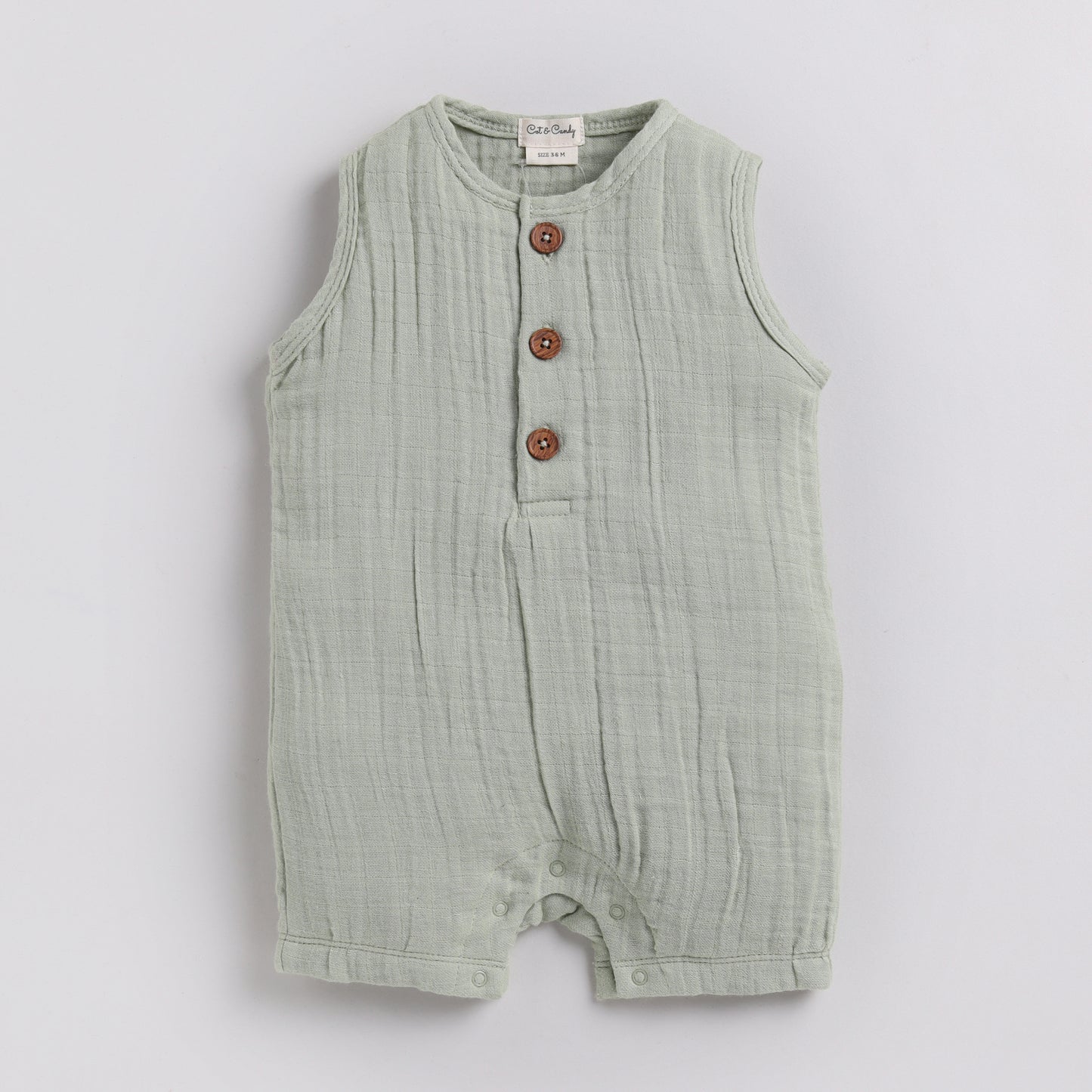 Sage Organic Muslin Half Romper