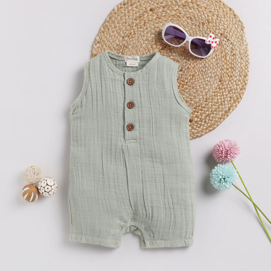 Sage Organic Muslin Half Romper